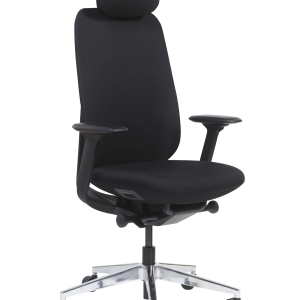 Fauteuil de bureau ergonomique – synchrone 5 positions, dossier tissu tendu, lombaires réglables H/P, accoudoirs 4D soft touch, assise coulissante, tension 6 niveaux, pied aluminium, roulettes 60 mm, têtière option Fauteuil ergonomique : mécanisme synchrone blocable (5 positions), soutien lombaire réglable hauteur/profondeur, accoudoirs 4D, assise coulissante, réglage de tension par manette (6 intensités), base aluminium, roulettes Ø60 mm – têtière en option